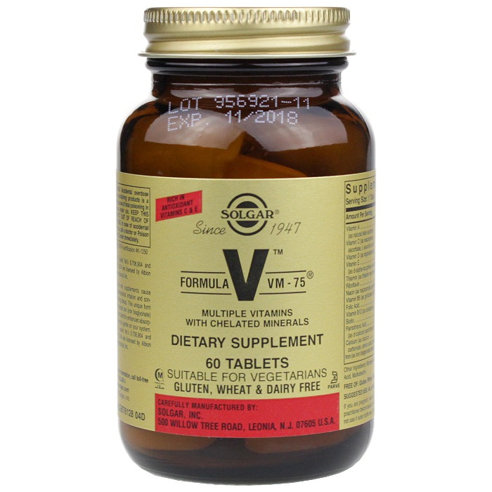 Solgar Formula V VM-75 Multivitamin with Chelated Minerals (60 tabs)