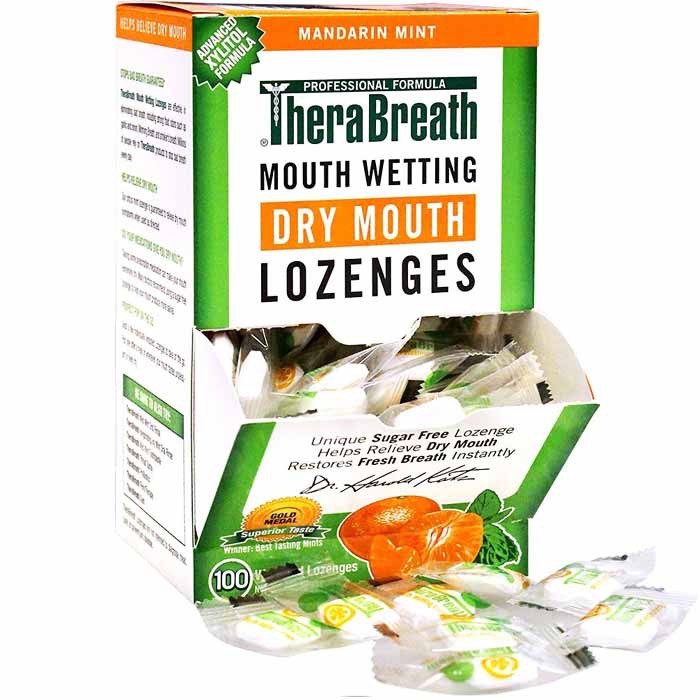 TheraBreath Dry Mouth Sugar-free Lozenges, Mandarin Mint Flavor( 100ct)