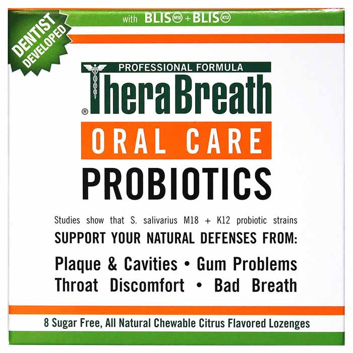 TheraBreath Oral Care Probiotics Sugar-free Lozenges, Citrus Flavor(8 ct)