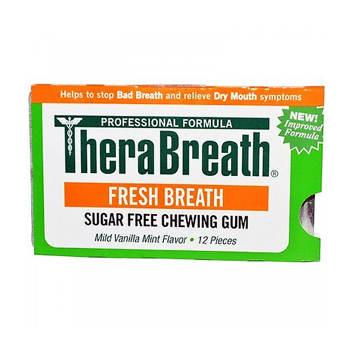 TheraBreath Fresh Breath Sugar Free Chewing Gum, 12 pieces