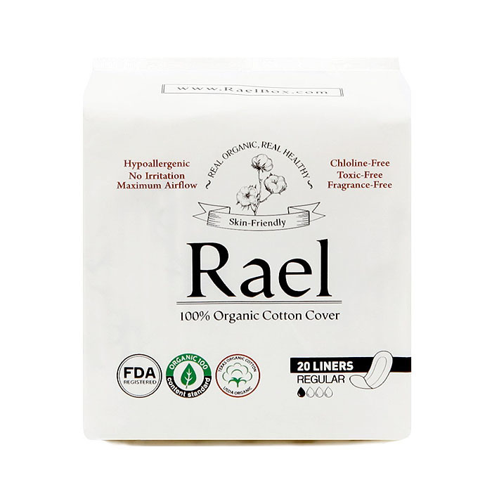 Rael Organic Cotton Pantyliners, Regular(20 ct)