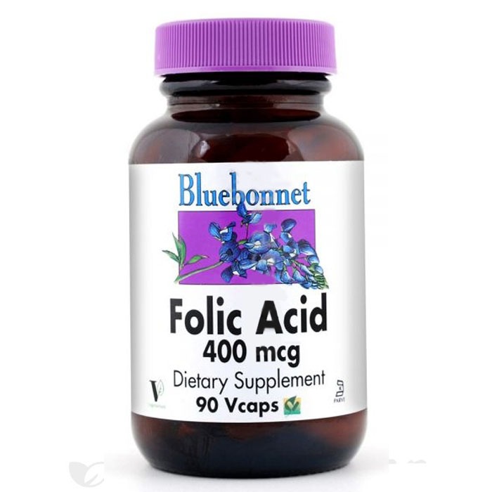 Bluebonnet Folic Acid 400mcg, 90 Vcaps