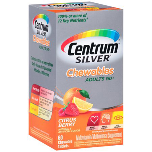 Centrum Silver Chewables Adults 50+, Citrus Berry (60 chewable tablets)