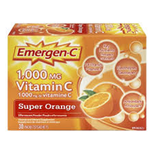 Emergen-C 1000mg Vitamin C Super Orange, 30 counts