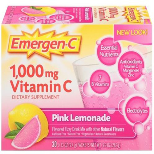 Emergen-C 1000mg Vitamin C Pink Lemonade, 30 counts