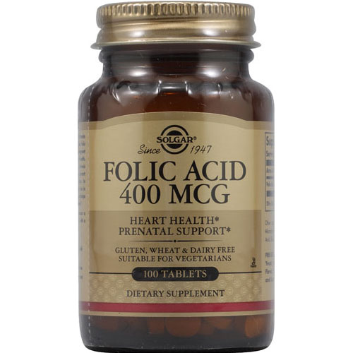 Solgar Folic Acid 400 mcg (100 Tablets)