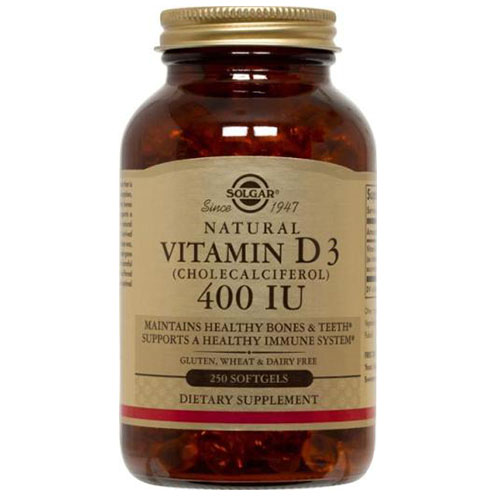 Solgar Vitamin D3 (Cholecalciferol) 400 IU (250 Softgels)