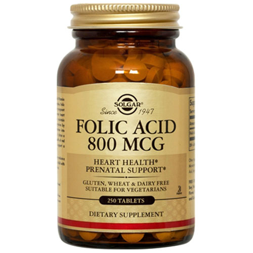 Solgar Folic Acid 800 mcg (250 Tablets)