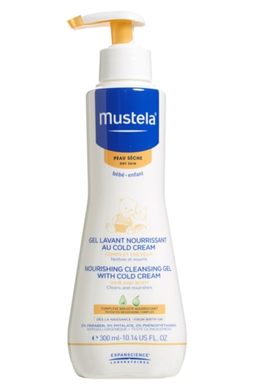 Mustela Nourishing Cleansing Gel with Cold Cream for dry skin, 10.14 fl oz 