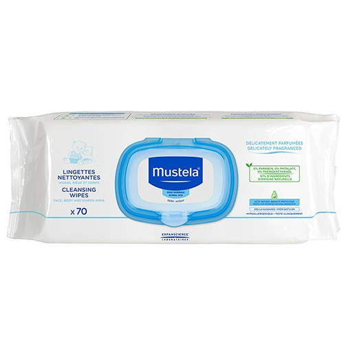 Mustela Cleansing Wipes, Ultra Soft Baby Wipes, 70 ct. 