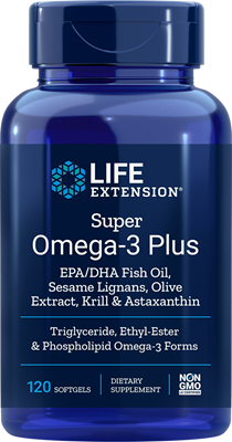 Life Extension Super Omega-3 Plus EPA/DHA Fish Oil, Sesame Lignans, Olive Extract, Krill & Astaxanthin, 120 Softgels